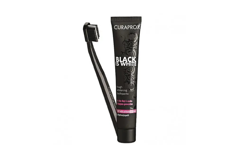 Curaprox black is white toothpaste plus brush
