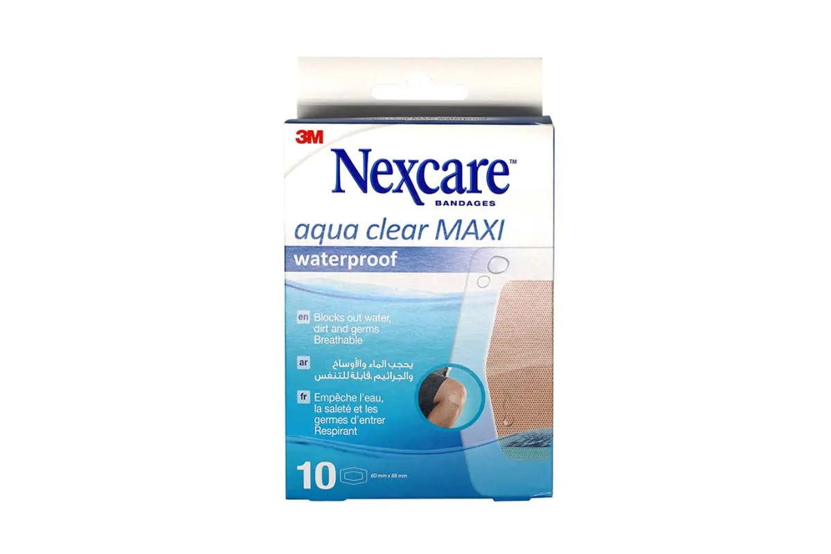 Nexcare aqua clear maxi waterproof 60x88mm 10 pieces