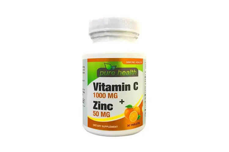 Pure health vitamin c1000 plus zinc 50 mg 30 tablets
