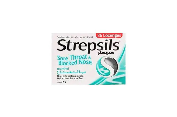 Strepsils sore throat blocked nose 36 loznges