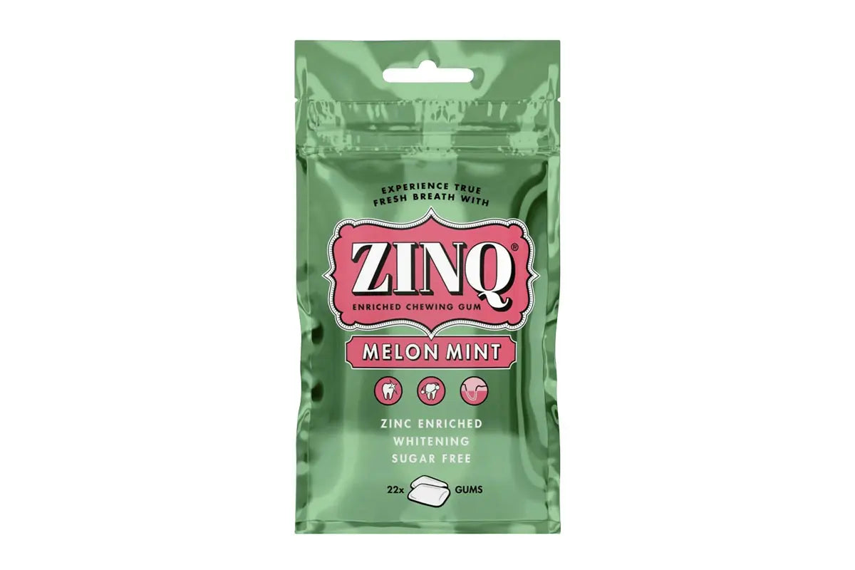 Zinq melon mint enriched chewing gum sugar free 22 gums