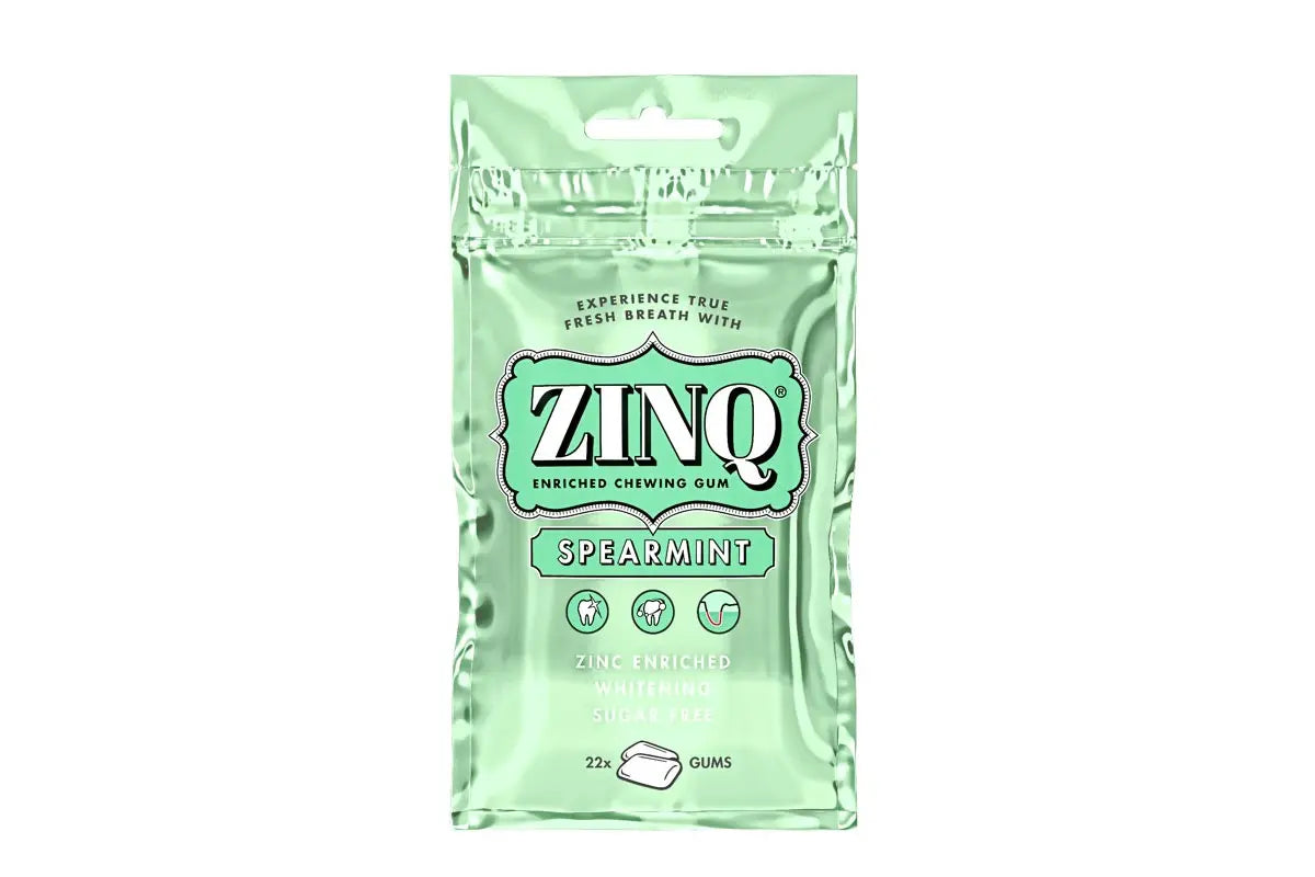 Zinq spearmint enriched chewing gum sugar free 22 gums