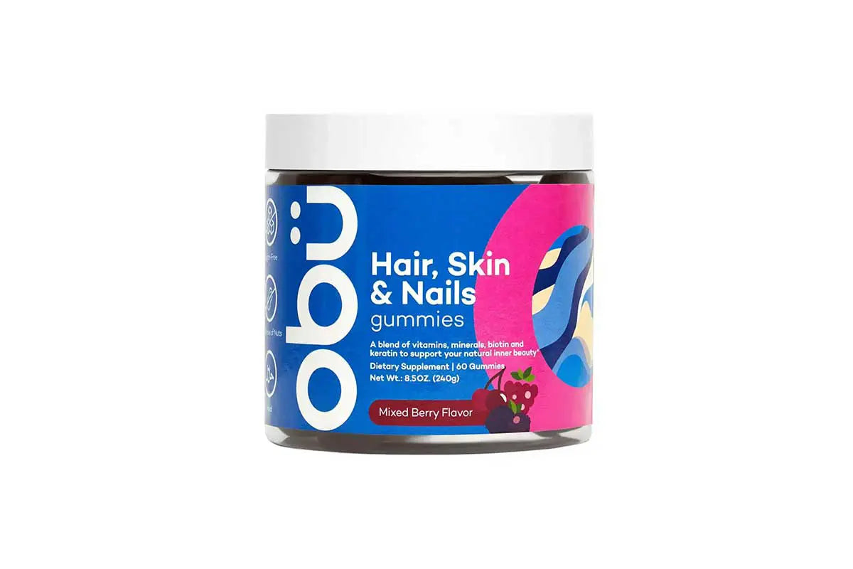 Obu Hair Skin and Nails 60 gummies (Mixed Berry Flavor)