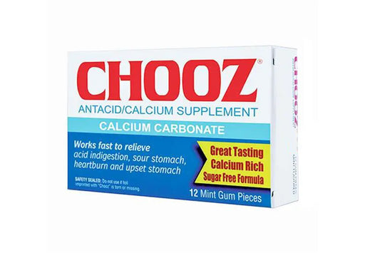 Chooz antacid calcium 12 tablets