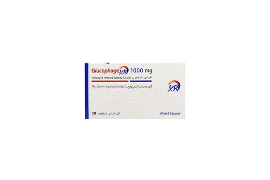 Glucophage xr 1000 mg 30 tab