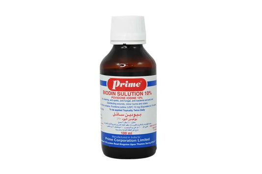 Prime biodin solution 10% povidone iodine 100 ml
