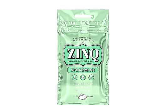 Zinq spearmint enriched chewing gum sugar free 22 gums