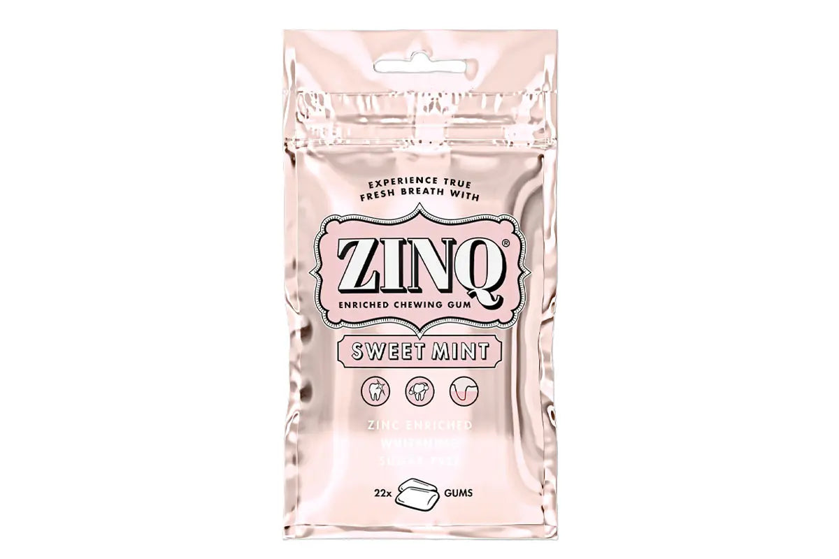 Zinq sweet mint enriched chewing gum sugar free 22 gums